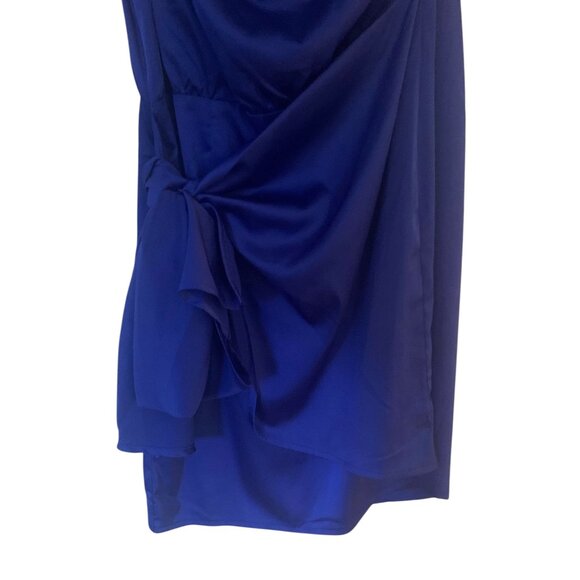 RUNAWAY THE LABEL Royal Blue Charisma Off Shoulder Wrap Front Mini Dress NWT XL - Picture 7 of 8